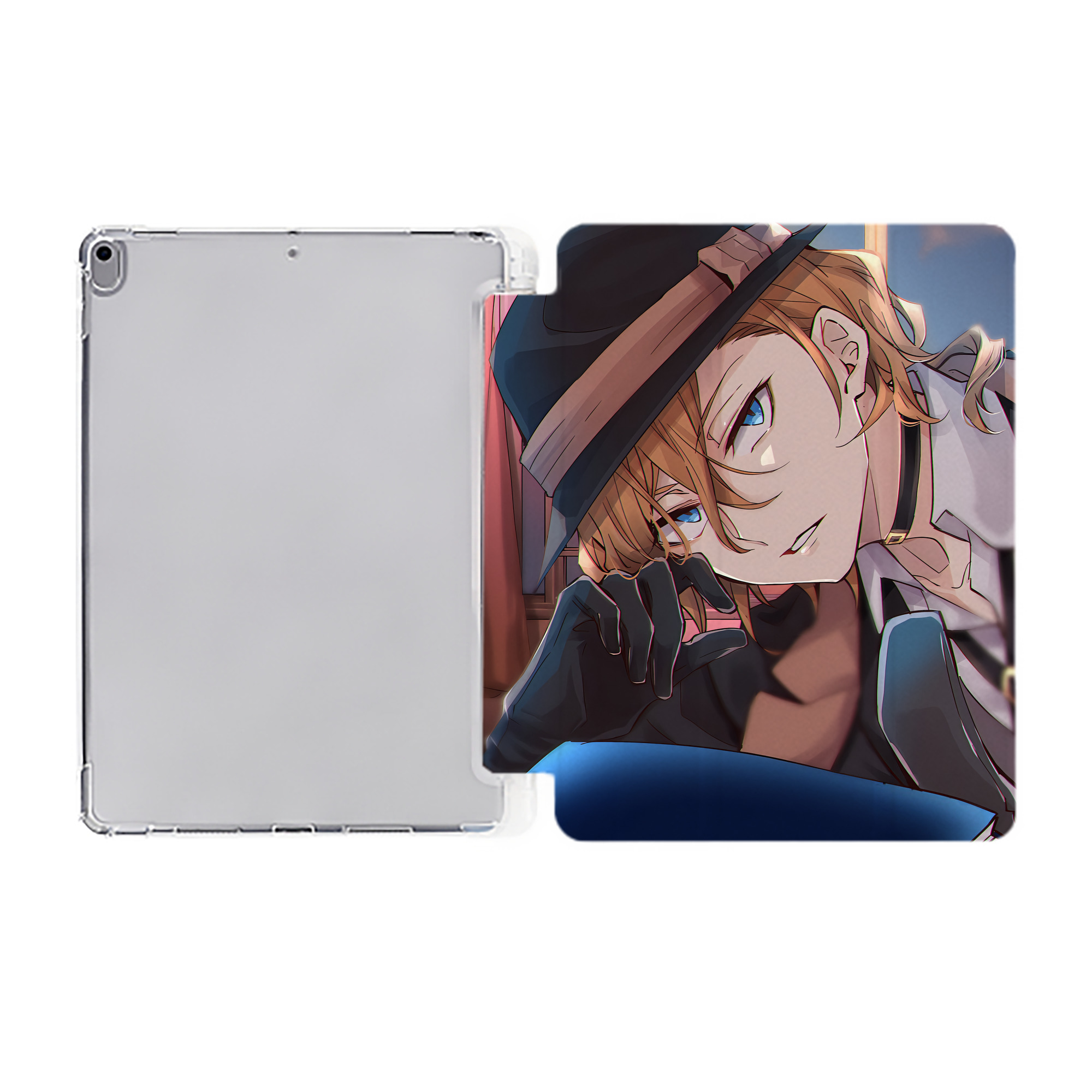 （画像用） 文豪ストレイドッグス Bungo Stray Dogs IPad ケース ペン収納付き 三つ折りスタンド PUレザー×シリコン 対応機種9.5/10.5/10.9インチ